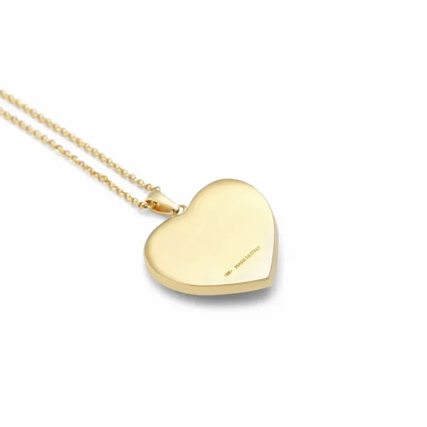 gioiello con ceneri animali domestici e ciondolo a forma di cuore da 18mm in argento 925 color oro 18 carati con castone made in italy